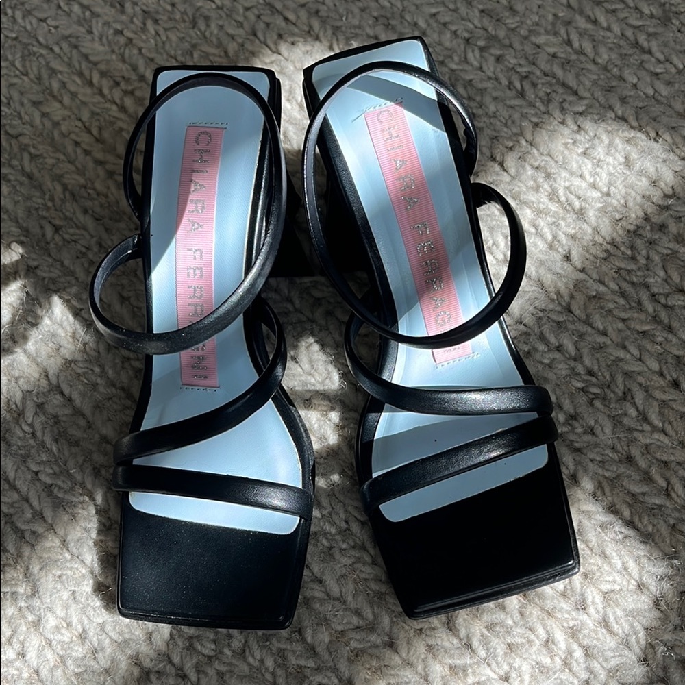 Chiara Ferragni Black Strappy Sandals Size 6